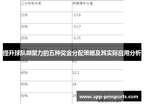提升球队凝聚力的五种奖金分配策略及其实际应用分析